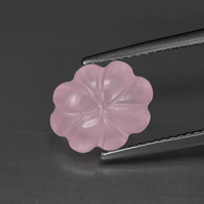 Quarzo rosa naturale rosa da 3,83 ct, taglio fiore, trasparente