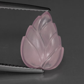 Quarzo rosa naturale rosa da 3,74 ct, taglio fiore, trasparente