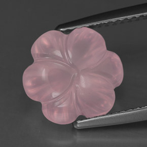 Quarzo rosa Rosa naturale da 4.34 ct, Taglio a fiore, Trasparente