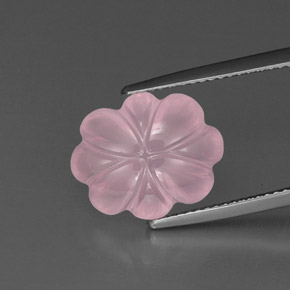 Quarzo rosa naturale rosa da 6,35 ct, taglio fiore, trasparente