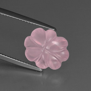 Quarzo rosa naturale rosa da 6,35 ct, taglio fiore, trasparente