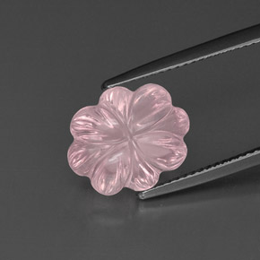 Quarzo rosa naturale rosa da 6,33 ct, taglio fiore, trasparente
