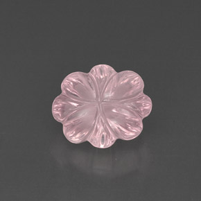 Quarzo rosa naturale rosa da 6,33 ct, taglio fiore, trasparente