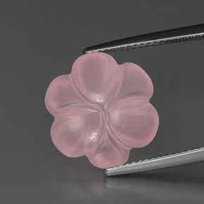 Quarzo rosa naturale rosa da 9,18 ct, taglio fiore, trasparente
