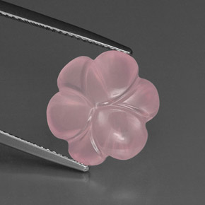 Quarzo rosa naturale rosa da 9,18 ct, taglio fiore, trasparente