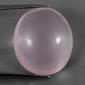 Quarzo rosa naturale rosa da 35,78 ct, taglio ovale, trasparente