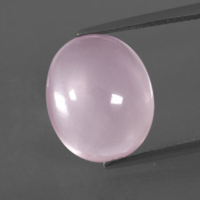 Quarzo rosa naturale rosa da 7,46 ct, taglio ovale, trasparente
