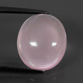 Quarzo rosa naturale rosa da 7,43 ct, taglio ovale, trasparente