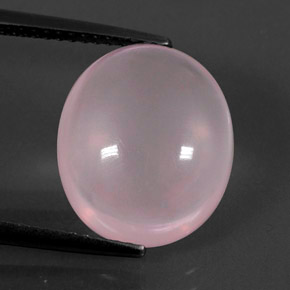 Quarzo rosa naturale rosa da 7,22 ct, taglio ovale, trasparente