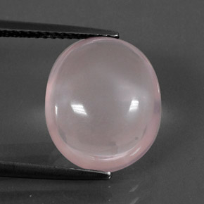 Quarzo rosa naturale rosa da 8,29 ct, taglio ovale, trasparente