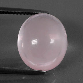 Quarzo rosa naturale rosa da 9,85 ct, taglio ovale, trasparente