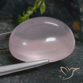 Quarzo rosa Rosa chiaro naturale da 36.82 ct, Ovale, Trasparente