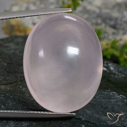 38.60ct Naturale Rosa Molto Chiaro Quarzo rosa, Ovale, Trasparente
