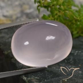 Quarzo rosa Rosa chiaro naturale da 29.72 ct, Ovale, Traslucido