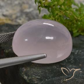 Quarzo rosa Rosa chiaro naturale da 29.72 ct, Ovale, Traslucido