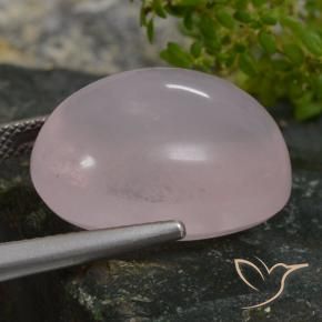 Quarzo rosa Rosa chiaro naturale da 24.31 ct, Ovale, Traslucido