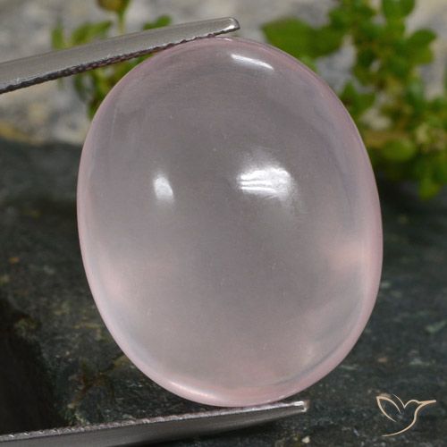 35.16ct Naturale Rosa corallo Quarzo rosa, Ovale, Traslucido