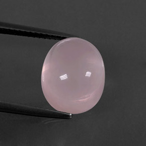 Quarzo rosa naturale rosa da 6,41 ct, taglio ovale, trasparente