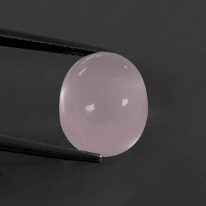 Quarzo rosa naturale rosa da 5,82 ct, taglio ovale, trasparente
