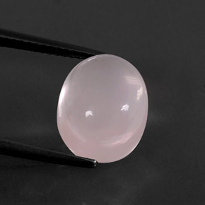 Quarzo rosa Rosa naturale da 6.47 ct, Taglio ovale, Trasparente