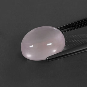 Quarzo rosa naturale rosa da 5,89 ct, taglio ovale, trasparente