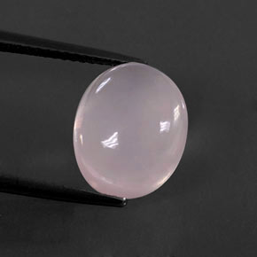 Quarzo rosa naturale rosa da 5,82 ct, taglio ovale, trasparente