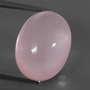 Quarzo rosa naturale rosa da 12,51 ct, taglio ovale, trasparente