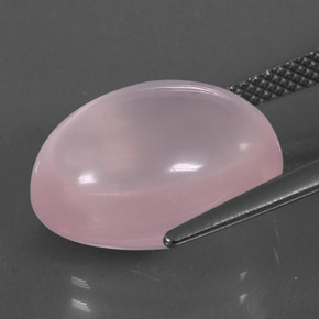 Quarzo rosa naturale rosa da 12,51 ct, taglio ovale, trasparente