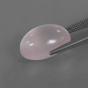 Quarzo rosa naturale rosa da 13,46 ct, taglio ovale, trasparente