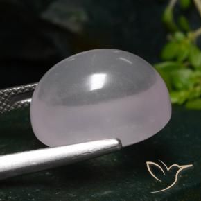 Quarzo rosa naturale rosa da 14,77 ct, taglio ovale, traslucido