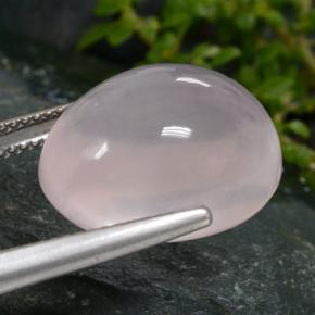 Quarzo rosa naturale rosa da 16,25 ct, taglio ovale, traslucido
