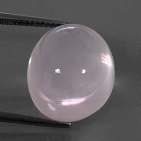 Quarzo rosa naturale rosa da 19,38 ct, taglio ovale, trasparente