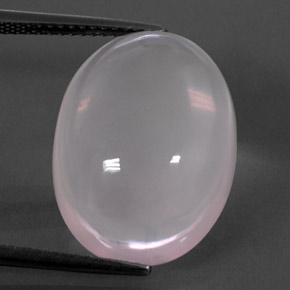 Quarzo rosa naturale rosa da 17,53 ct, taglio ovale, trasparente
