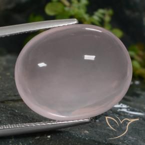 Quarzo rosa Rosa Molto Chiaro naturale da 19.36 ct, Ovale, Traslucido