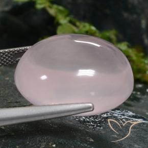 Quarzo rosa Rosa chiaro naturale da 26.44 ct, Ovale, Traslucido