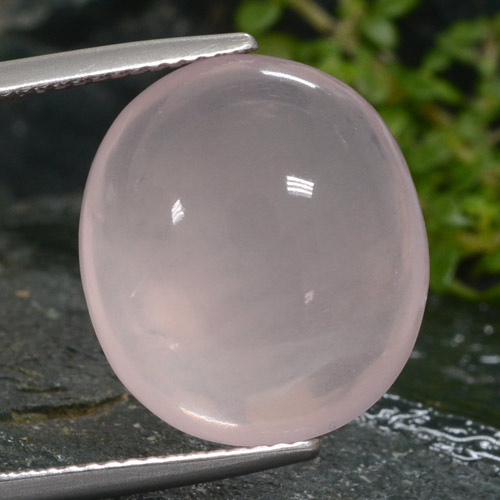 Quarzo rosa Rosa chiaro naturale da 14.67 ct, Taglio ovale, Traslucido