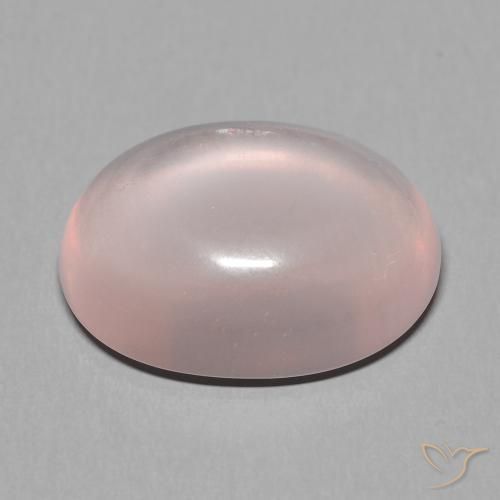 Quarzo rosa naturale rosa da 15,20 ct, taglio ovale, traslucido