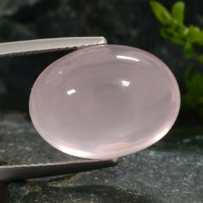 Quarzo rosa naturale rosa da 15,31 ct, taglio ovale, traslucido