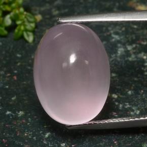 Quarzo rosa naturale rosa da 16,47 ct, taglio ovale, traslucido