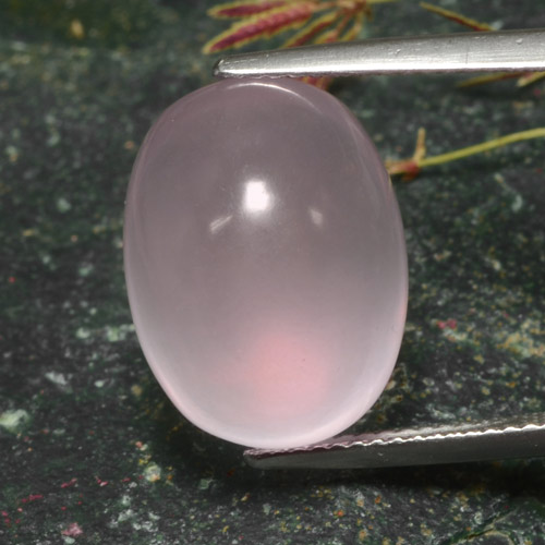 Quarzo rosa naturale rosa da 15,87 ct, taglio ovale, traslucido