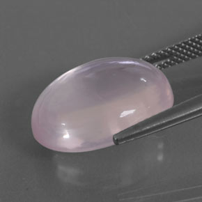 Quarzo rosa naturale rosa da 10,77 ct, taglio ovale, trasparente