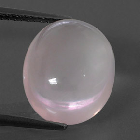Quarzo rosa naturale rosa da 8,63 ct, taglio ovale, trasparente