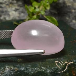 Quarzo rosa Rosa chiaro naturale da 26.89 ct, Ovale, Trasparente