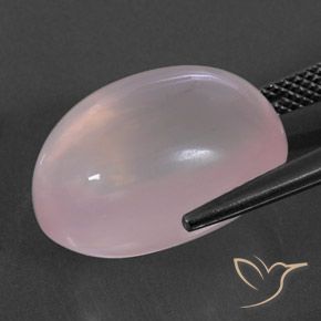Quarzo rosa Rosa chiaro naturale da 18.97 ct, Ovale, Trasparente/Traslucido