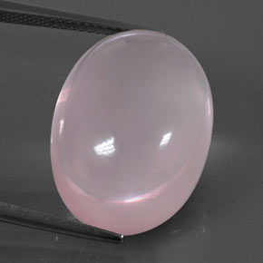 Quarzo rosa naturale rosa da 24,48 ct, taglio ovale, trasparente