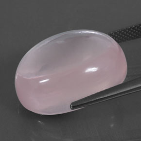 Quarzo rosa naturale rosa da 24,48 ct, taglio ovale, trasparente