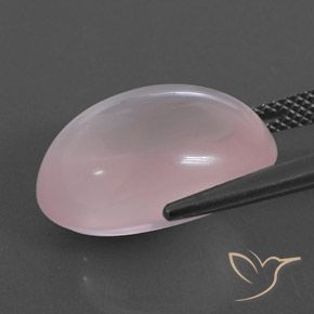 Quarzo rosa Rosa chiaro naturale da 15.59 ct, Ovale, Trasparente