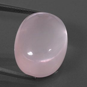 Quarzo rosa naturale rosa da 25,16 ct, taglio ovale, trasparente