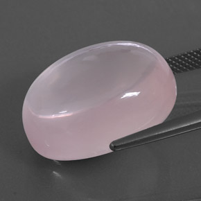 Quarzo rosa naturale rosa da 25,16 ct, taglio ovale, trasparente