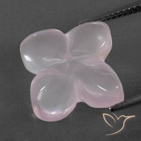 Quarzo rosa Rosa molto chiaro naturale da 7.62 ct, Taglio a fiore, Trasparente/Traslucido